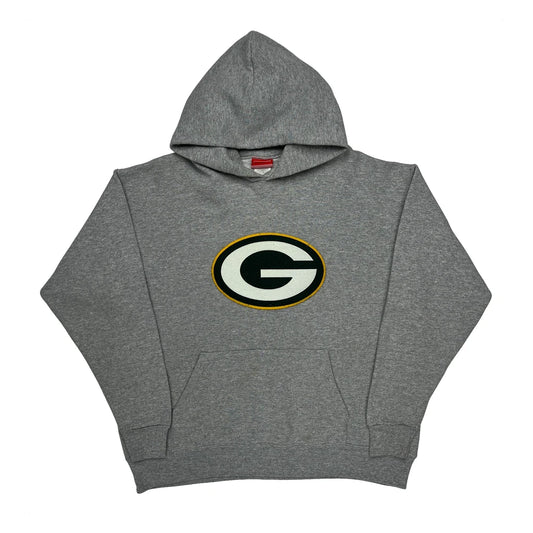 Vintage Green Bay Packers Nfl Football Hoodie - XL Grey Cotton