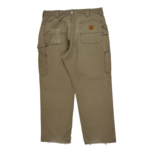 Carhartt Carpenter Trousers - 36W 29L Khaki Cotton