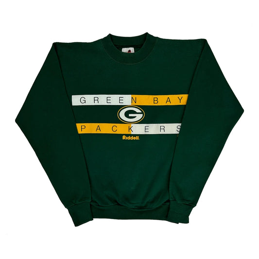 Green Bay Packers Riddell Football Sweatshirt - Medium Green Cotton