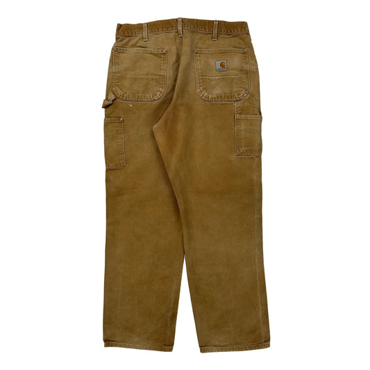 Carhartt Double Knee Carpenter Trousers - 34W 32L Brown Cotton