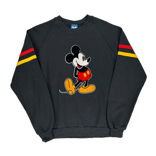 1980'S Made In Usa Disney Graphic Sweatshirt - Large Black Cotton