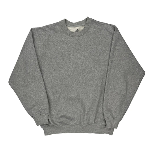 Adidas Sweatshirt - Large Grey Cotton Blend