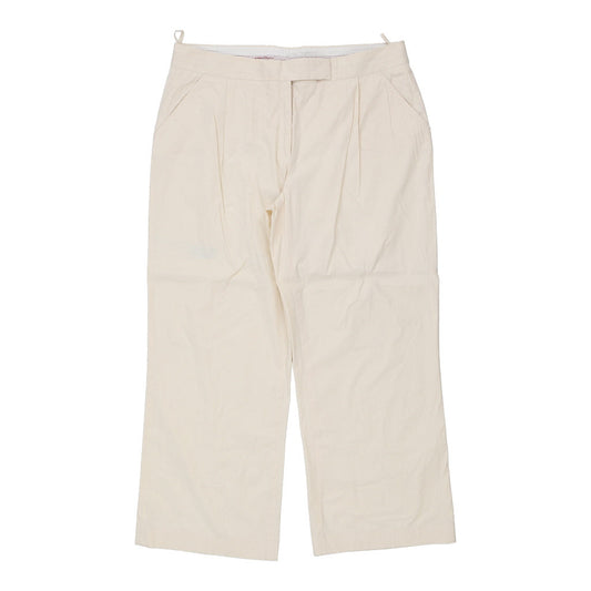 Salvatore Ferragamo Trousers - 36W UK 18 Cream Cotton
