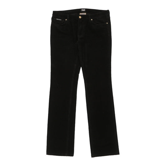 Dolce & Gabbana Cord Trousers - 33W UK 12 Black Cotton Blend