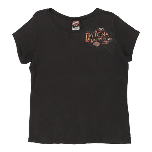 Vintage black Daytona Beach, Florida Harley Davidson T-Shirt - womens x-large