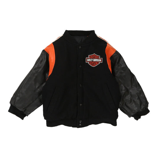 Vintage black Age 6  Harley Davidson Varsity Jacket - boys medium
