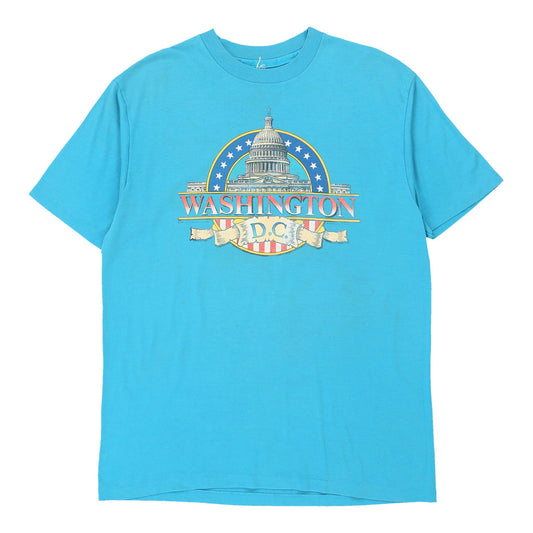Vintage blue Single Stitch Washington DC Unbranded T-Shirt - mens x-large