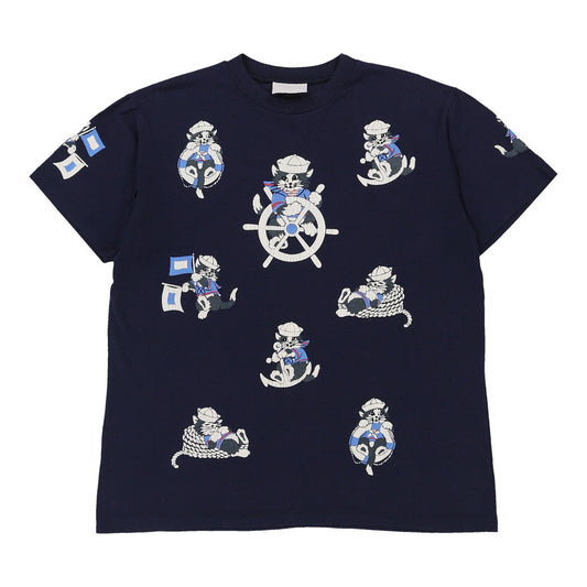 Vintage navy Single Stitch  Spumoni T-Shirt - mens large