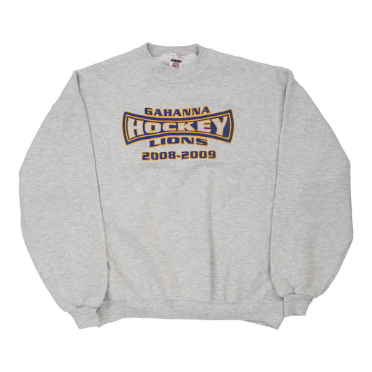 Vintage grey Gahanna Hockey Lions Jerzees Sweatshirt - mens x-large