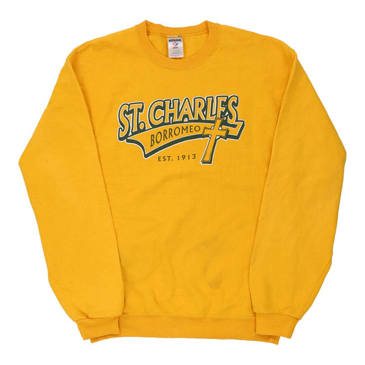 Vintage yellow St Charles Borromeo Jerzees Sweatshirt - mens medium
