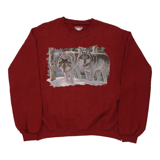 Vintage red Jerzees Sweatshirt - mens large