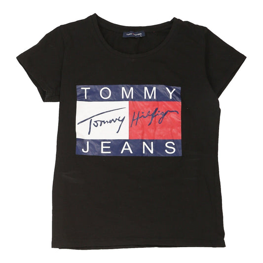 Vintage black Age 7 Tommy Hilfiger T-Shirt - boys large