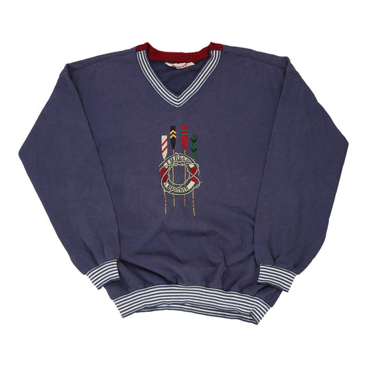 Vintage navy Embassy Sweatshirt - mens medium