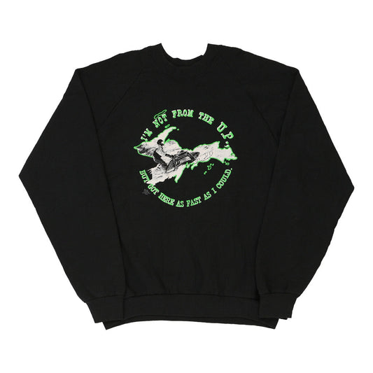 Vintage black Made in USA  Fruit Of The Loom Sweatshirt - mens xx-large