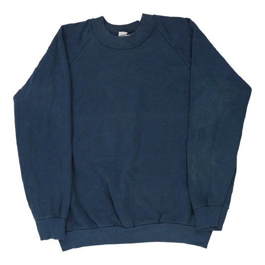 Vintage navy Blank Fruit Of The Loom Sweatshirt - mens large