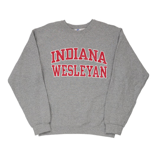 Vintage grey Indiana Wesleyan Russell Athletic Sweatshirt - mens medium