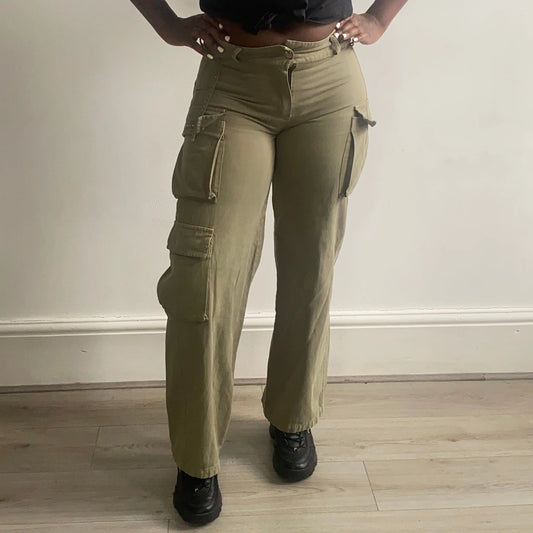Vintage khaki Idi Cargo Trousers - womens 31" waist