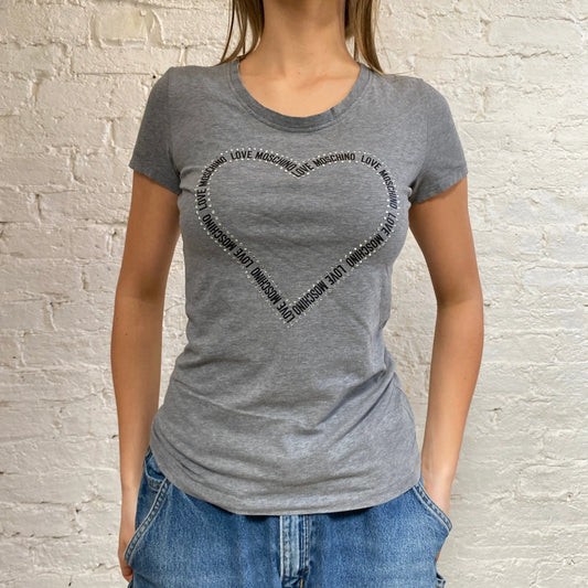 Vintage grey Love Moschino T-Shirt - womens medium