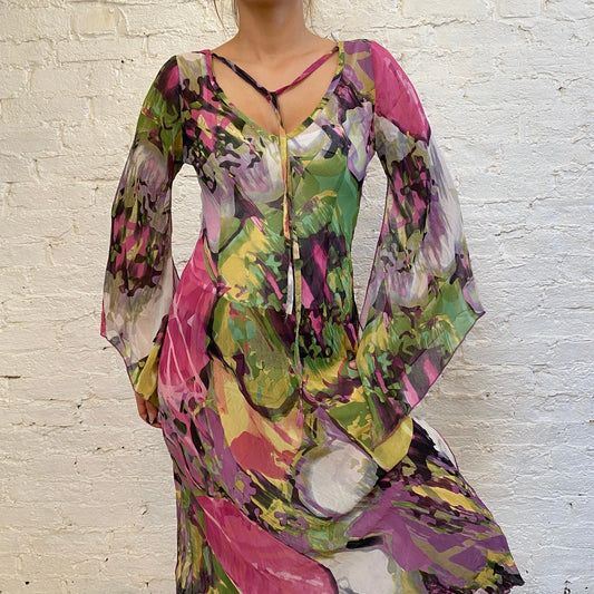 Vintage multicoloured Unbranded Maxi Dress - womens small