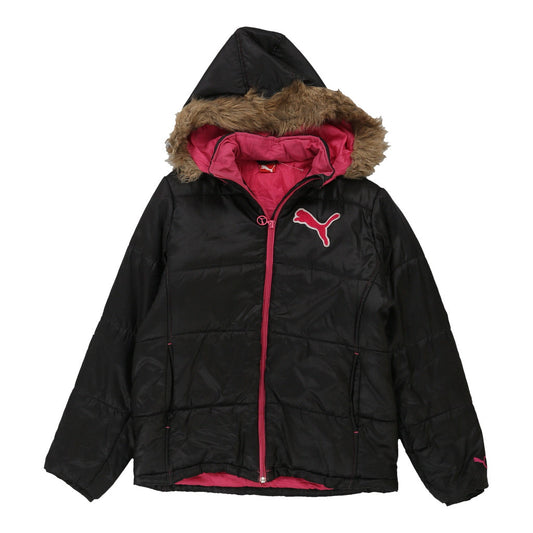 Vintage black Age 12-13 Puma Puffer - girls medium