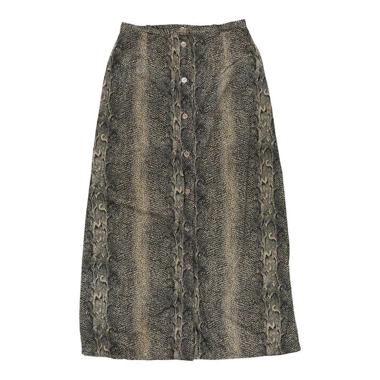 Vintage Unbranded Animal print Maxi Skirt - Small Brown Cotton Blend
