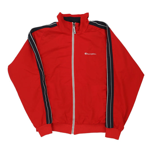 Vintage Champion Track Jacket - Large Red Polyester
