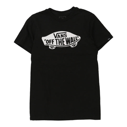 Vintage Vans Graphic T-Shirt - Small Black Cotton
