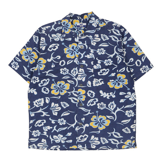 Vintage blue Gas Hawaiian Shirt - mens x-large