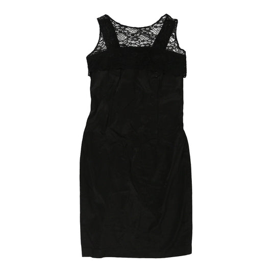 Vintage Miss Sixty Lace Mini Dress - Large Black Viscose Blend