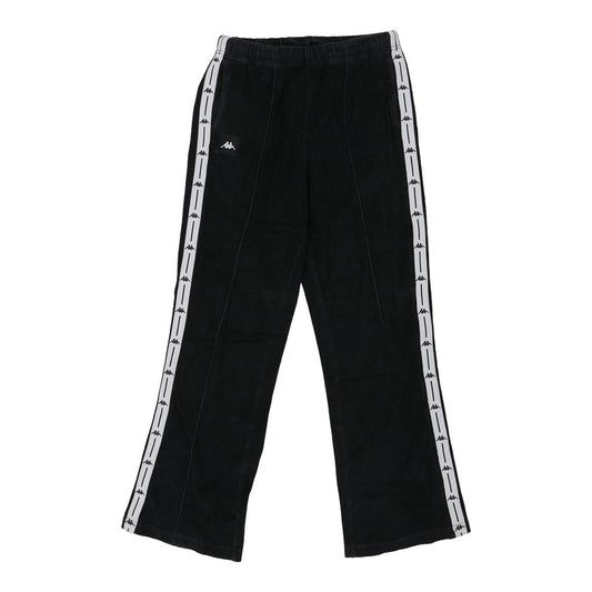 Vintage Kappa Velour Joggers - Medium Black Cotton Blend