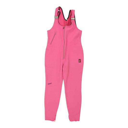 Vintage Ellesse Ski Trousers - 30W UK 10 Pink Polyester Blend