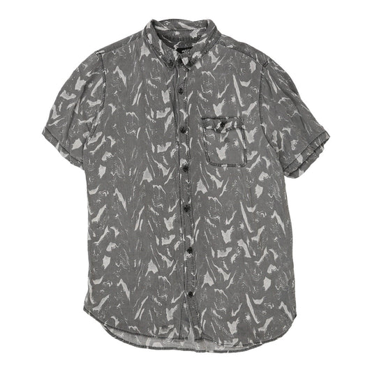 Vintage Cotton On Hawaiian Shirt - Large Grey Cotton
