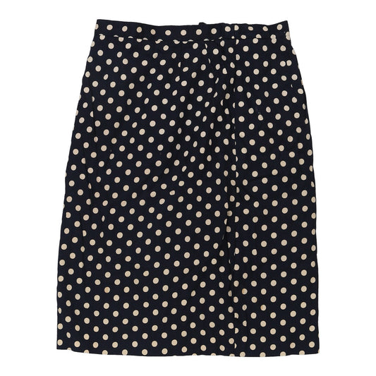Vintage Luisa Spagnoli Polka Dot Skirt - 29W UK 10 Navy Cotton