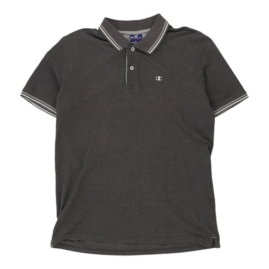 Vintage grey Champion Polo Shirt - mens medium