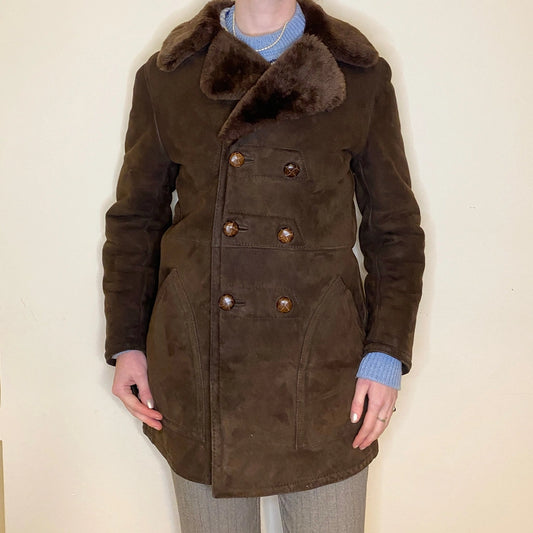 Vintage brown Unbranded Sheepskin Jacket - womens medium
