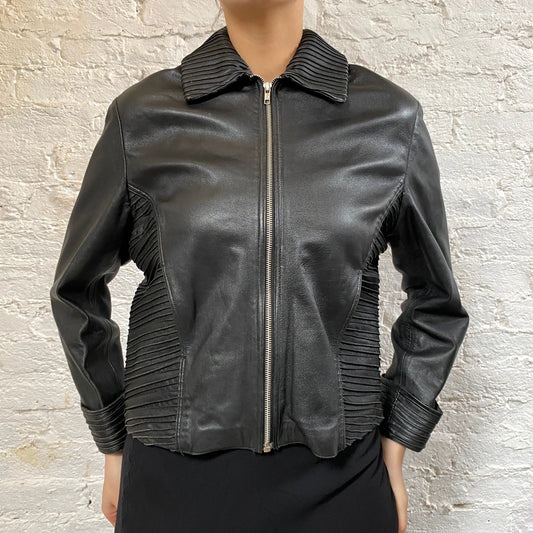 Vintage black Unbranded Leather Jacket - womens large