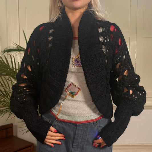 Vintage black Benetton Cardigan - womens small