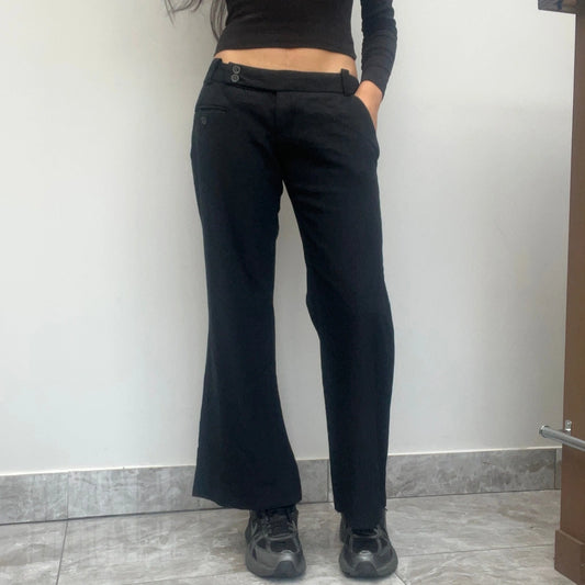 Vintage black Pinko Trousers - womens 30" waist