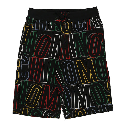 Vintage Age 12 Moschino Spellout Shorts - Medium Black Cotton Blend