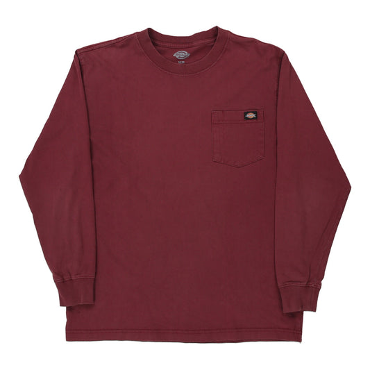 Vintage burgundy Dickies Long Sleeve T-Shirt - mens medium