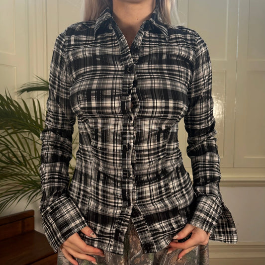 Vintage black & white Extra Me Shirt - womens medium