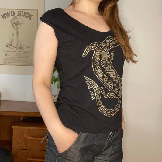 Krizia Top - Large Black Viscose Blend