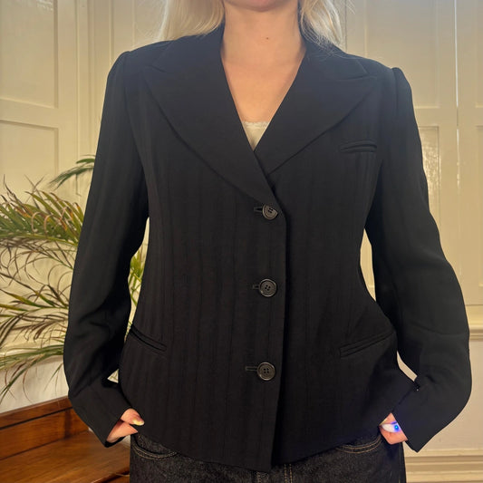 Giorgio Armani Blazer - Medium Black Viscose Blend