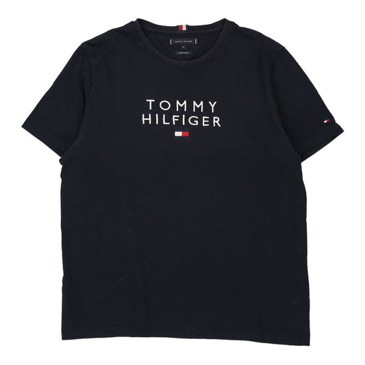 Vintage Tommy Hilfiger Spellout T-Shirt - XL Black Cotton