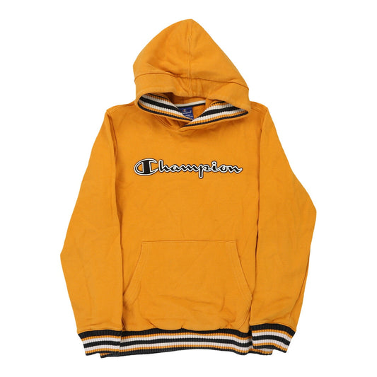 Vintage yellow Age 13-14 Champion Hoodie - boys x-large