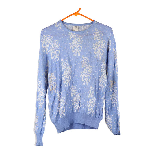 Vintage De Wall Christmas Jumper - Medium Blue Polyester Blend