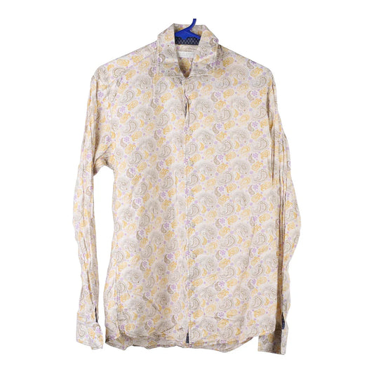 Vintage beige Sonny Bono Patterned Shirt - mens large