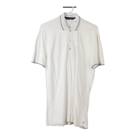 Vintage white Gas Polo Shirt - mens medium