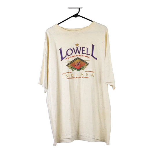 Vintage beige Made in USA Indiana H.L Miller T-Shirt - mens xx-large