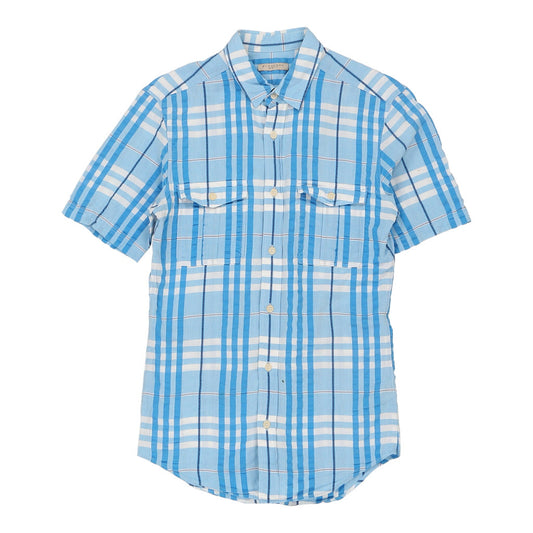 Vintage blue Burberry Brit Short Sleeve Shirt - mens x-small
